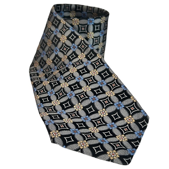 Robert Talbott Best of Class Silk Necktie Woven Textured Floral Geometric Print - Picture 4 of 11